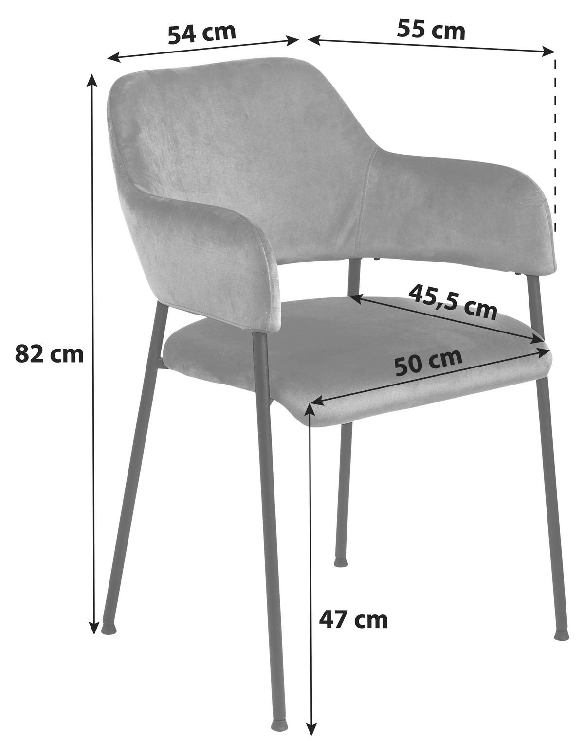 Stolička s podrúčkami LIMA čierna - čierna, Design, kov/textil (54/82/55cm) - Livetastic
