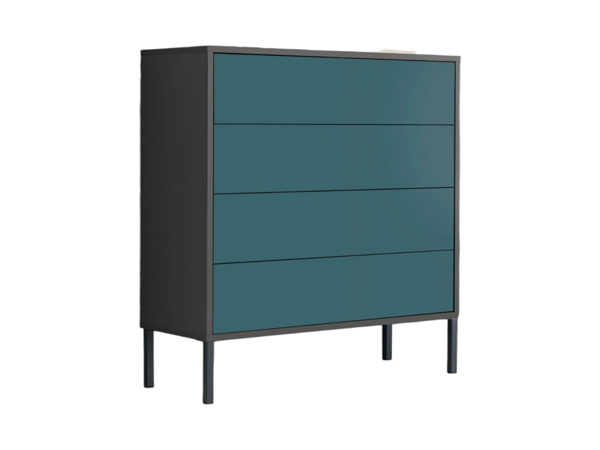 Kommode 79cm Mailand Typ 3 + Mf, Anthrazit - Anthrazit/Petrol, MODERN, Holzwerkstoff (79/86/33cm) - MID.YOU