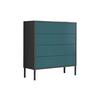 Kommode 79cm Mailand Typ 3 + Mf, Anthrazit - Anthrazit/Petrol, MODERN, Holzwerkstoff (79/86/33cm) - MID.YOU
