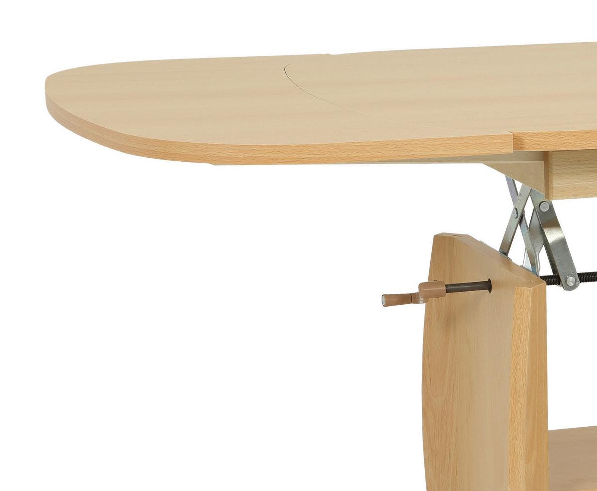 Couchtisch Höhenverstellbar + Ablagefach Michael, Buchefarbe - Buchefarben, Basics, Holzwerkstoff (90 - 142/52 - 62/68cm) - MID.YOU