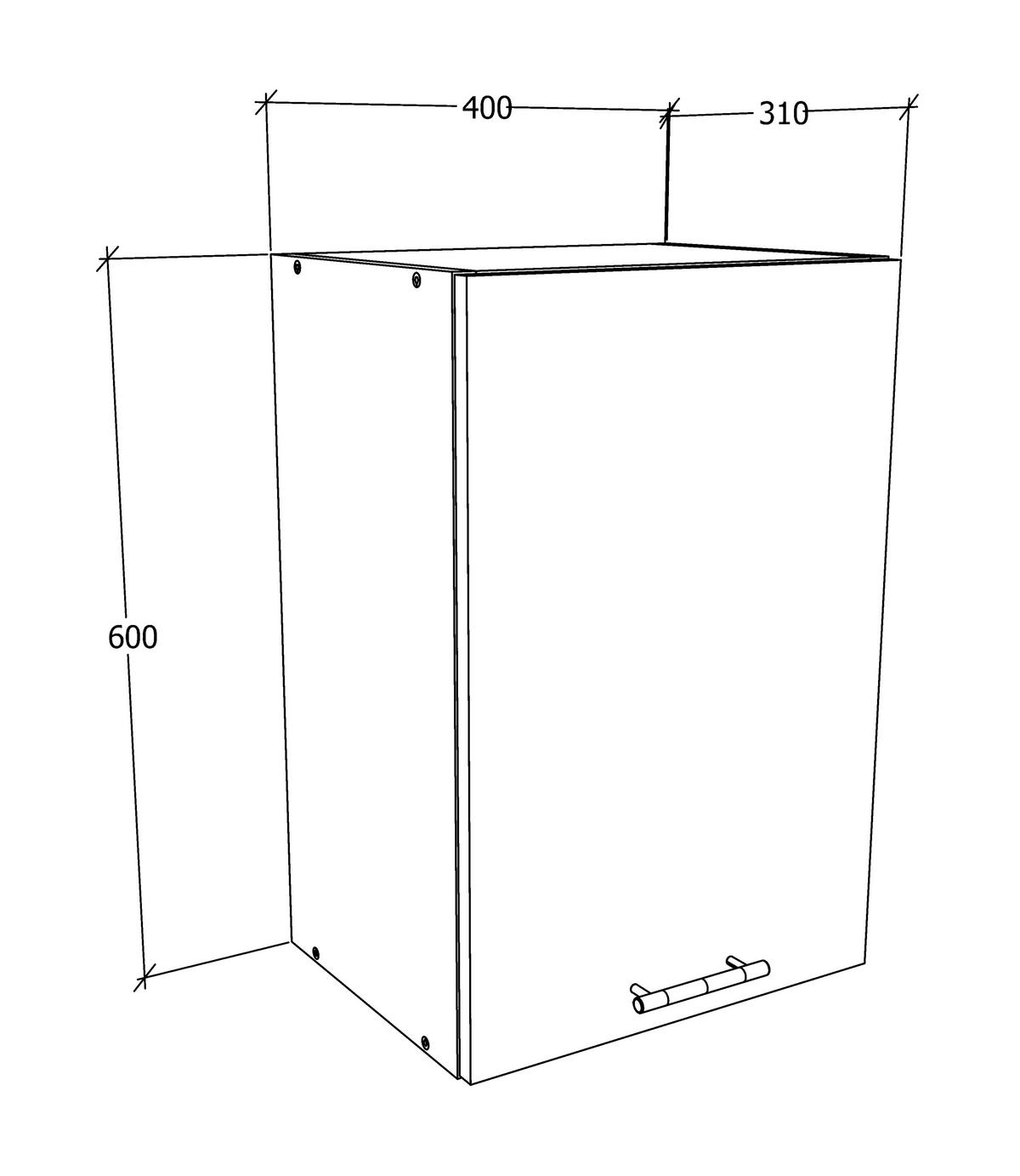 Küchenoberschrank Esilo B: 40 cm Weiß - Weiß, KONVENTIONELL, Holzwerkstoff (40/60/31cm) - MID.YOU