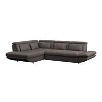 Ecksofa mit Schlaffunktion Park Dunkelbraun 233x311 cm - Dunkelbraun/Schwarz, MODERN, Textil (233/311cm) - Luca Bessoni