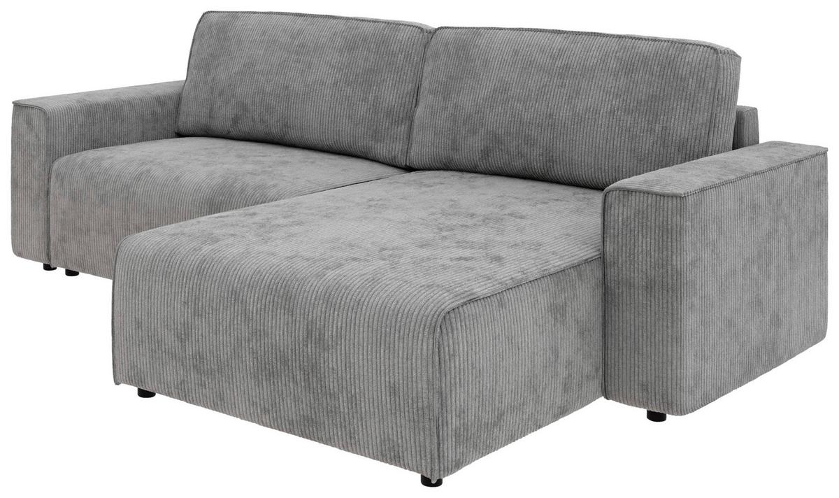 Ecksofa Chance, Hellgrau S: 265x164 cm - Hellgrau/Schwarz, MODERN, Textil (265/164cm) - Trendmanufaktur