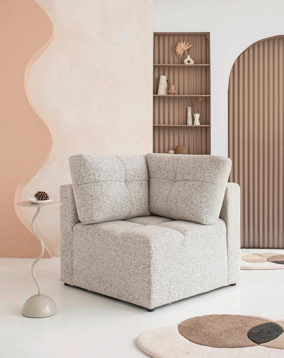 Sofaelement Lulu Beige/taupe B: 91cm - Taupe/Beige, Design, Textil (91/94/91cm) - MID.YOU