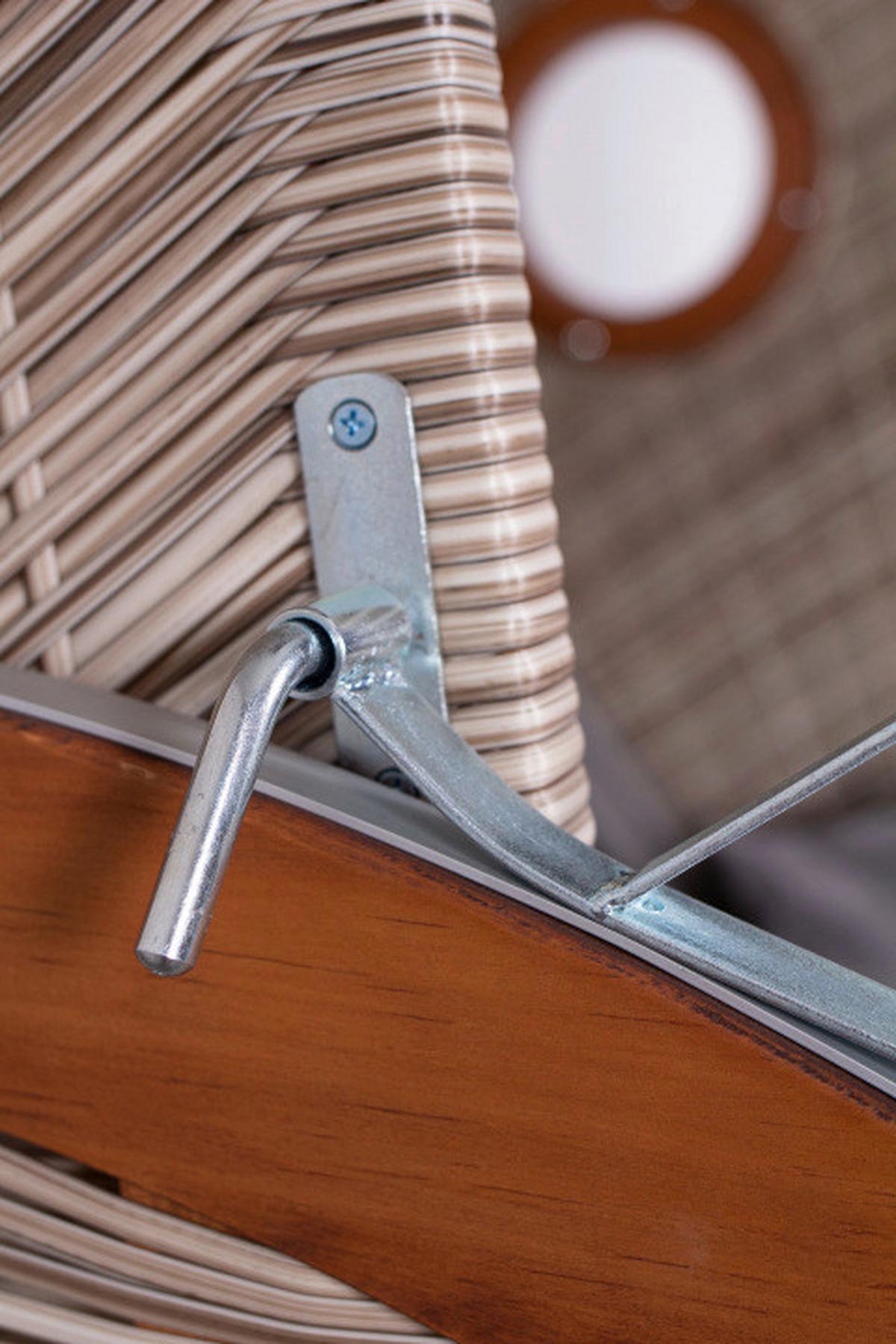 Strandkorb Ostsee Devries 2-Sitzer - Braun/Grau, Basics, Holz/Kunststoff (140/160/80cm) - Gardenson