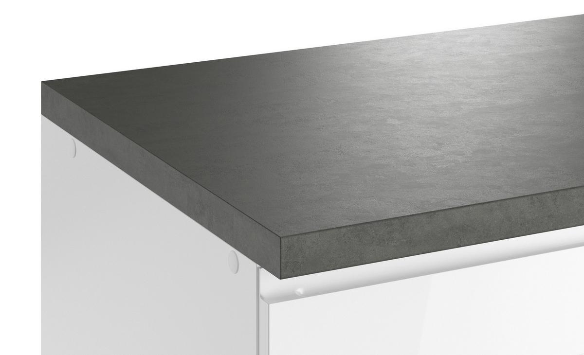 Küchenzeile Monza mit Geräten B: 300 cm Weiß/Grau - Weiß Hochglanz/Weiß, LIFESTYLE, Holzwerkstoff (300cm) - Held