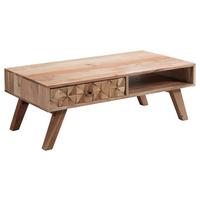 Konferenční stolek REWA masív - černá/barvy akácie, Design, dřevo (95/50/35cm) - MID.YOU