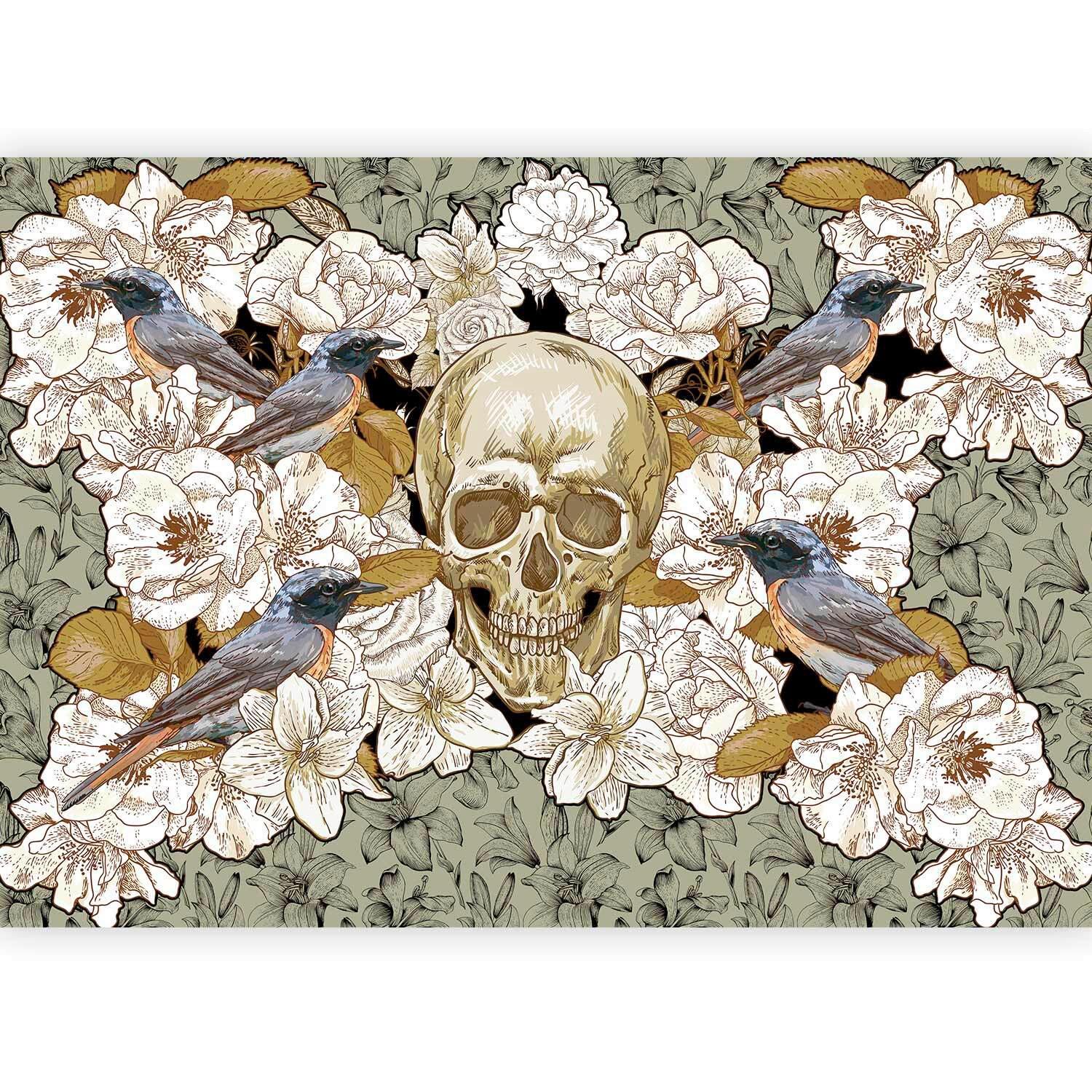 Fototapete Grün Beige B: 250 Cm - Beige/Grün, Basics, Textil (250/175cm) - artgeist