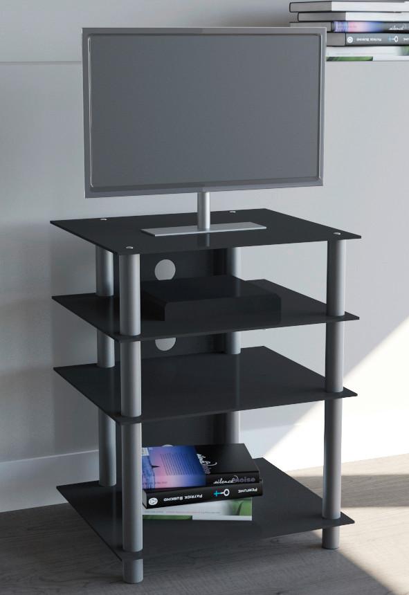 Phonotisch Bilus B: 54 Cm Schwarz/silberfarben - Silberfarben/Schwarz, KONVENTIONELL, Glas/Metall (54/70/47cm) - MID.YOU