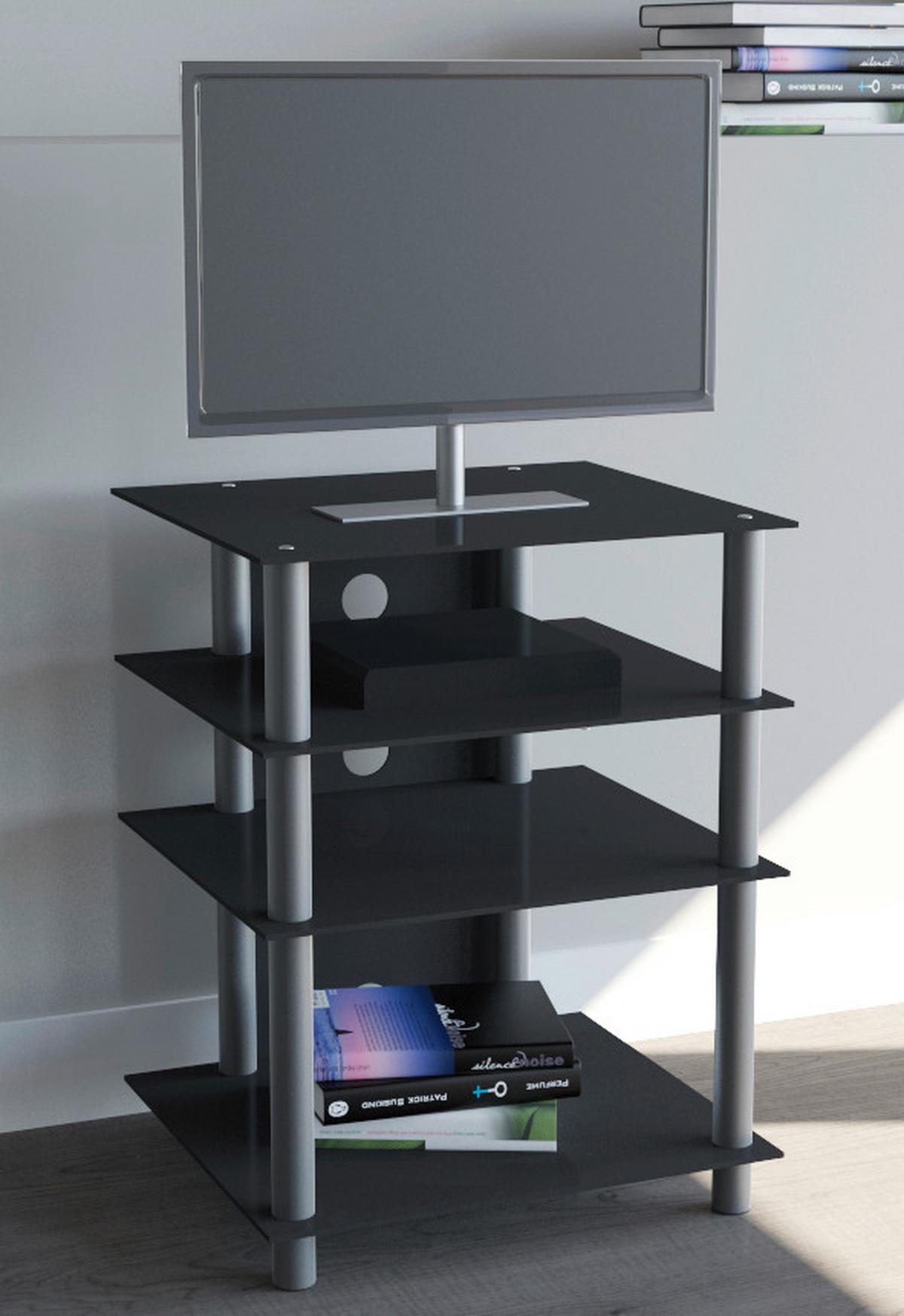 Phonotisch Bilus B: 54 Cm Schwarz/silberfarben - Silberfarben/Schwarz, KONVENTIONELL, Glas/Metall (54/70/47cm) - MID.YOU