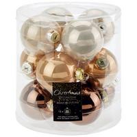 Christbaumkugel-Set Leni - Perlmutt/Braun, Basics, Glas (15/18cm)