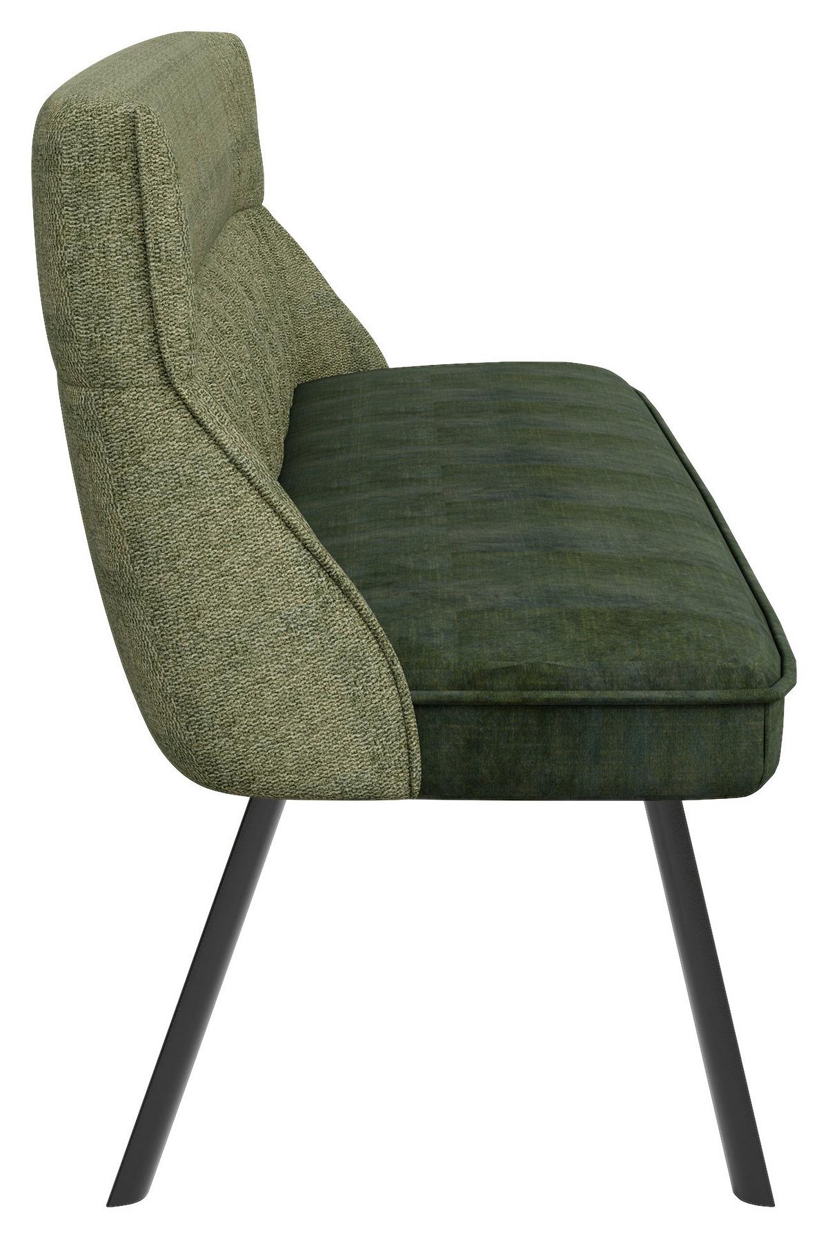 Sitzbank Grün/Schwarz California 180x63x88 cm - Dunkelgrün/Schwarz, MODERN, Textil/Metall (180/63/88cm) - MID.YOU