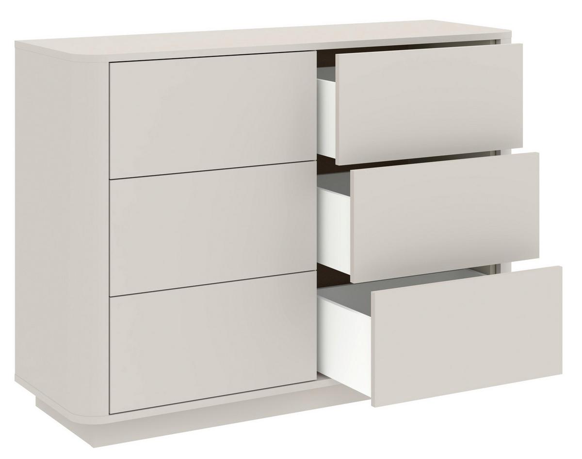 KOMMODE Mocha Kaschmir B: 115,2cm - Kaschmir/Schwarz, Design, Holzwerkstoff (115,2/85,5/40cm) - MID.YOU