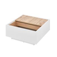 Couchtisch Long Island Weiß/Eiche Wotan B: 75 cm - Eiche Wotan/Weiß, Design, Holzwerkstoff (75/34/75cm) - MID.YOU