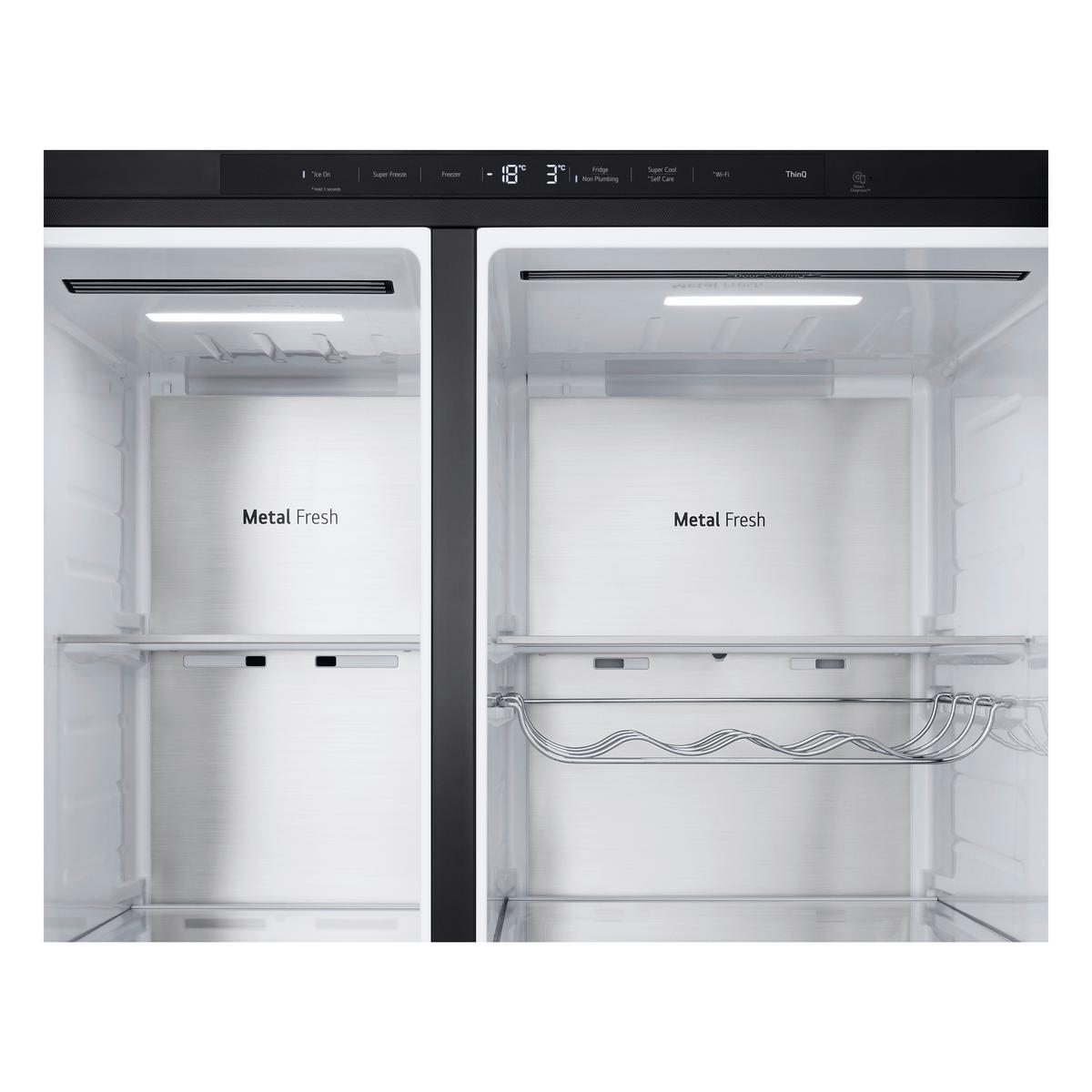 Kühl-gefrier-kombination Lg Gsle91evab - Schwarz, Basics, Metall (92,5/179/73,1cm) - LG