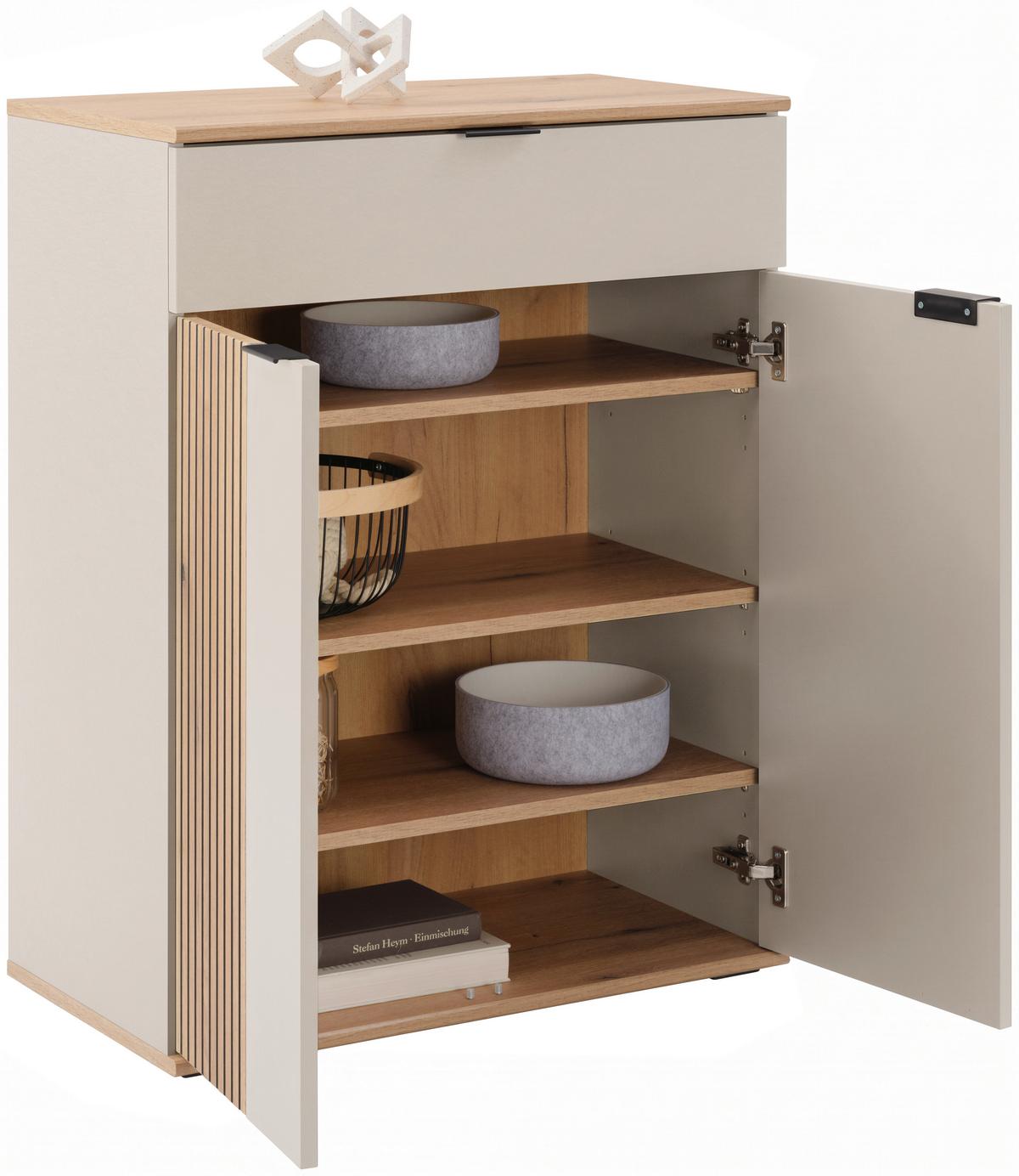 Kommode Clever Eiche Dekor/Kaschmir B: 70cm - Kaschmir/Eichefarben, MODERN, Holzwerkstoff (70/92/38cm)