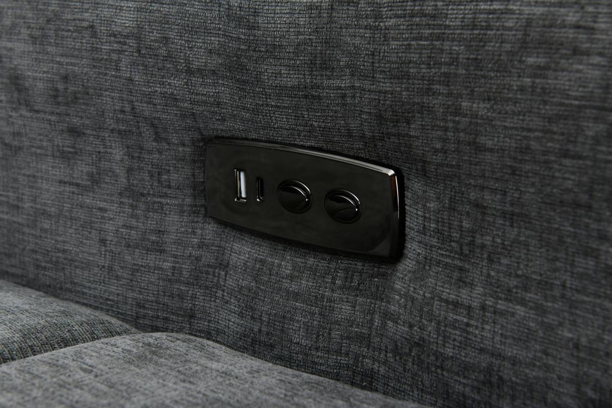 Ecksofa mit Relaxfunktion Chandler - Dunkelgrau/Schwarz, MODERN, Textil (165/246cm) - MID.YOU