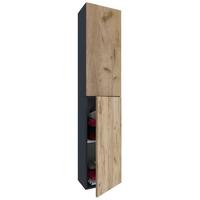 Hochschrank Bad Lendas BxH 32,6x150 cm Eichefarben - Eichefarben/Anthrazit, MODERN, Holzwerkstoff (32,6/150/21,7cm) - MID.YOU