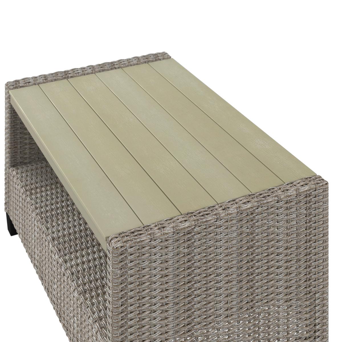 Loungegarnitur 4-Tlg. Kos Holz /Kunststoff/Metall mit Kissen - Beige/Creme, MODERN, Holzwerkstoff/Kunststoff - Luca Bessoni
