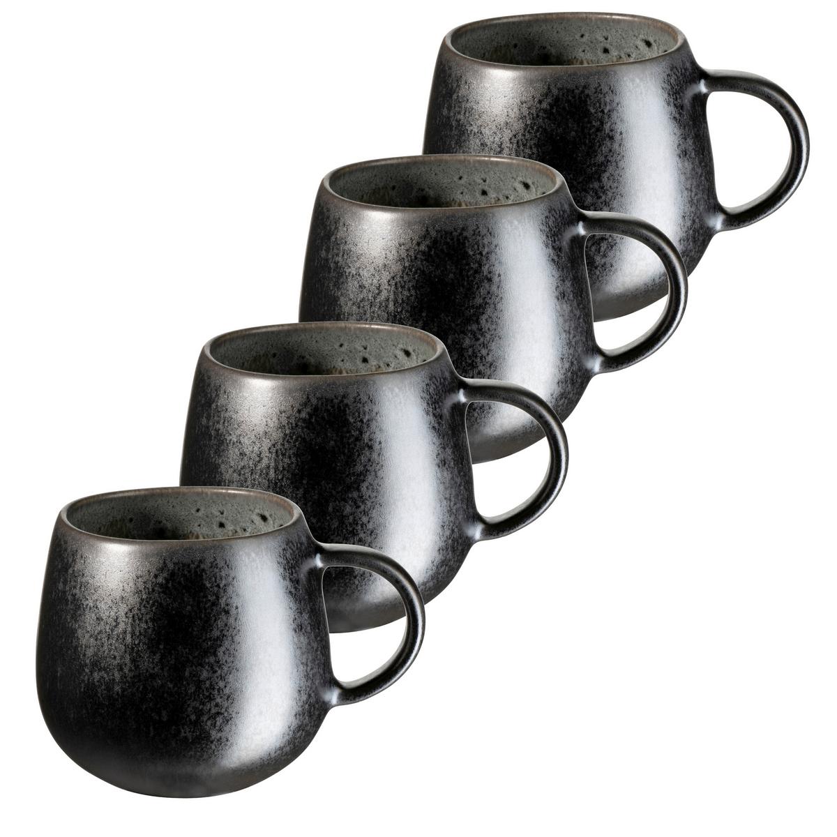 Tassenset Carellia 4-teilig Steinzeug, Grau - Grau, Basics, Keramik (8/9cm) - Mäser