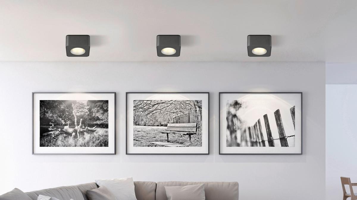 Led-strahler 43100-1 - Klar/Dunkelgrau, KONVENTIONELL, Kunststoff/Metall (11,7/11,7/5,5cm) - Globo