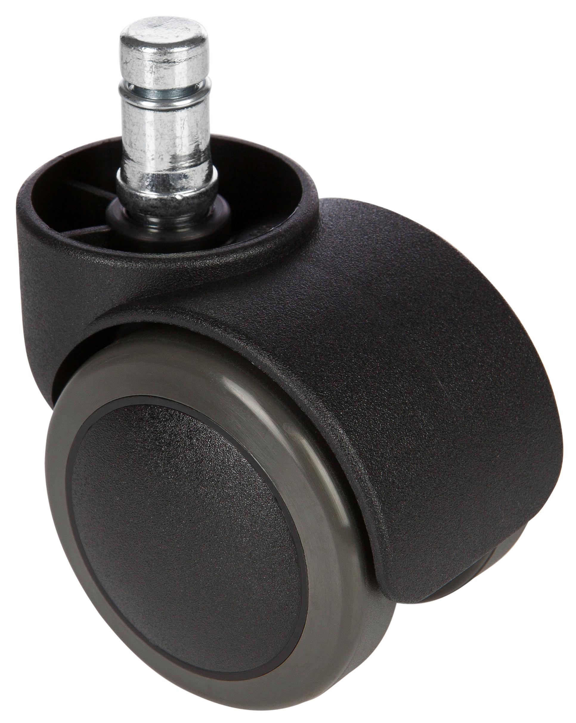 Bürostuhlrollen Rolo Schwarz Ø 5 cm 5er-Set - Schwarz, Basics, Kunststoff/Metall (5,2/6/5cm) - MID.YOU