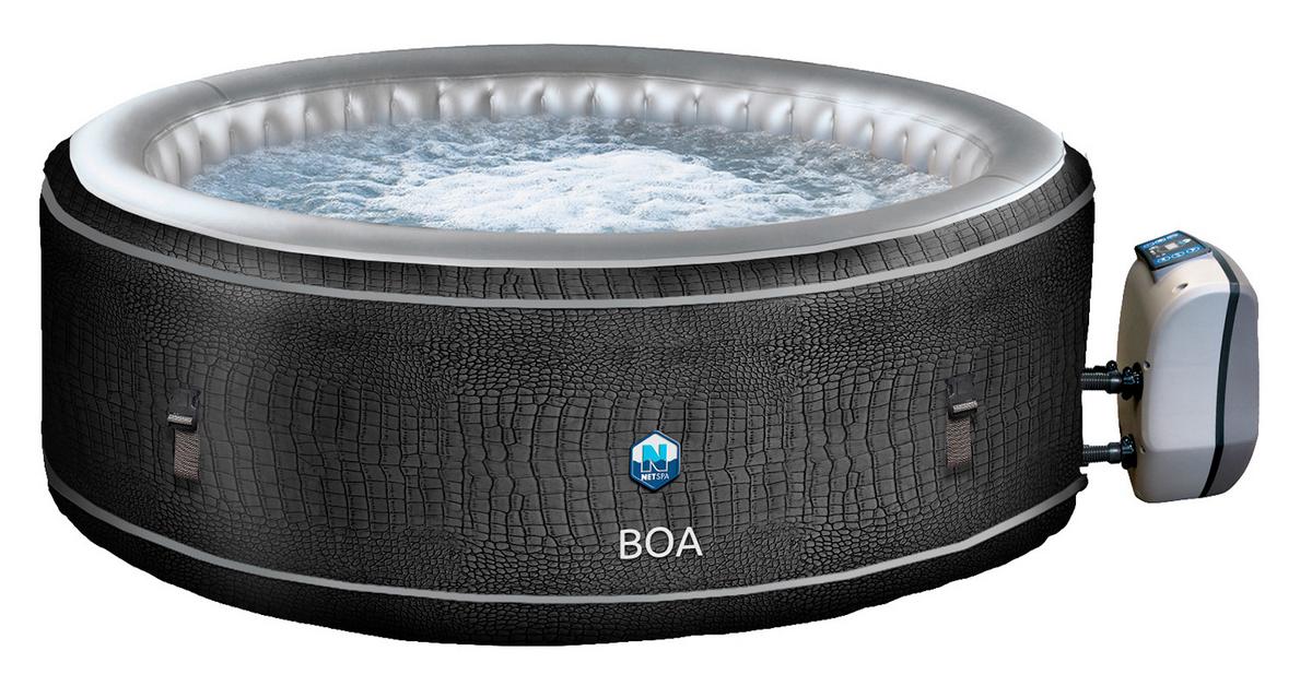 Whirlpool Aufblasbar Netspa Boa Ø 195 X H 70 cm - Schwarz/Grau, Basics, Kunststoff/Metall (195/70cm)