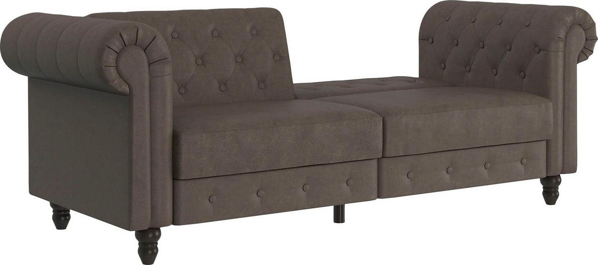 Schlafsofa Firenze Dunkelbraun,mit Schlaffunktion - Dunkelbraun/Schwarz, Basics, Textil (236/83/87cm) - Livetastic