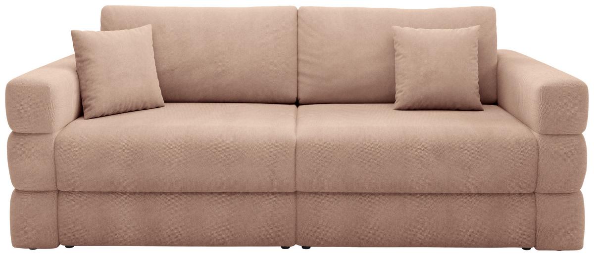 Schlafsofa Terazzo Rosa B: 254cm - Schwarz/Rosa, Design, Textil (254/93/167cm) - Livetastic