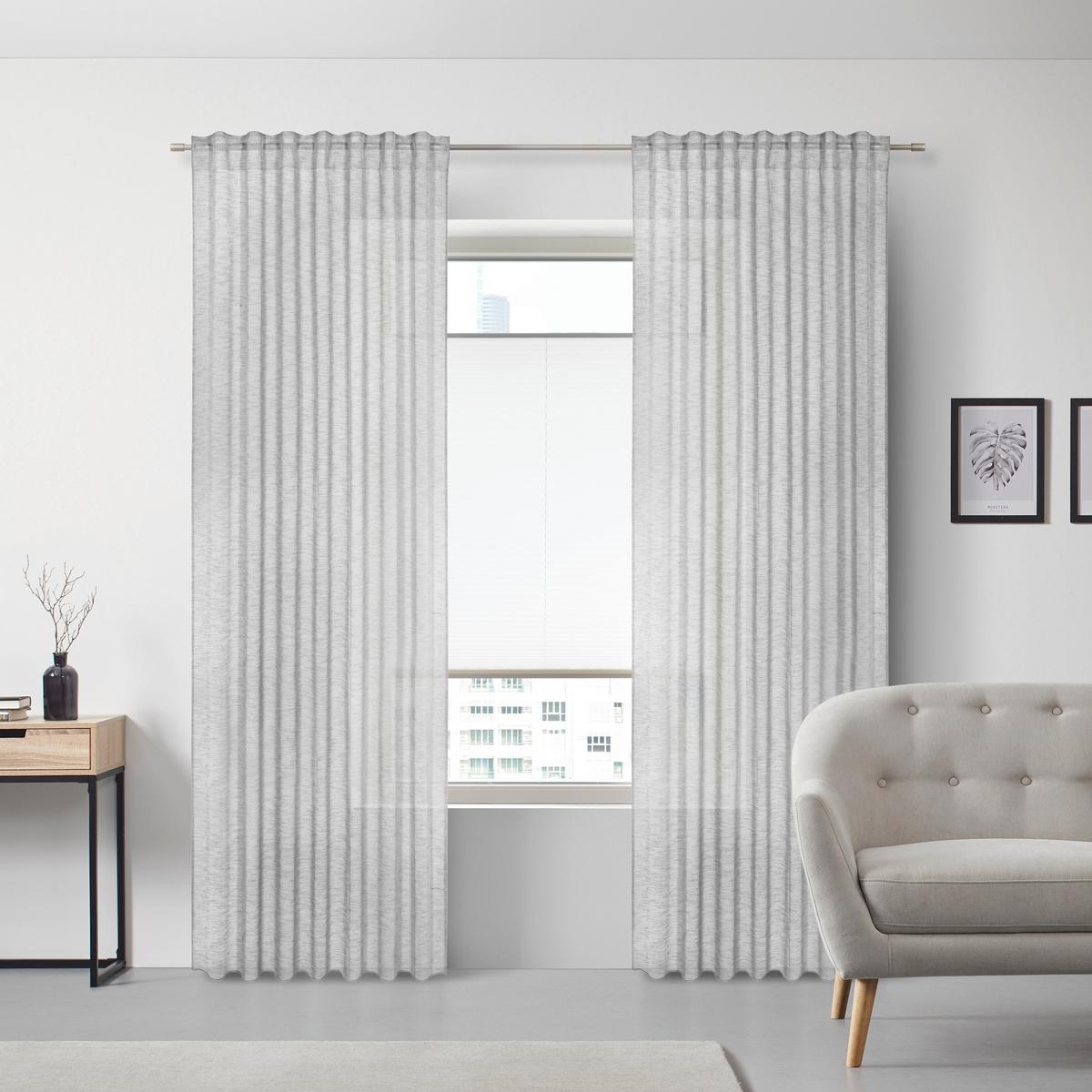 HOTOVÝ ZÁVĚS Sigrid, 140/245cm - šedá, Romantický / Rustikální, textil (140/245cm) - Premium Living