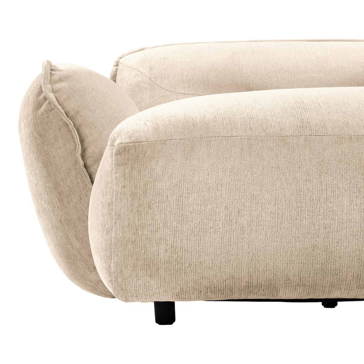 XXL-Sessel Fluffy, Creme B: 182 cm - Creme/Schwarz, MODERN, Textil (182/87/184cm) - Trendmanufaktur