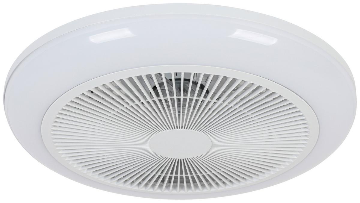 STROPNÍ VENTILÁTOR OLIVER - bílá/průhledné, Moderní, kov/plast (46/14,5/14,5cm) - Mömax