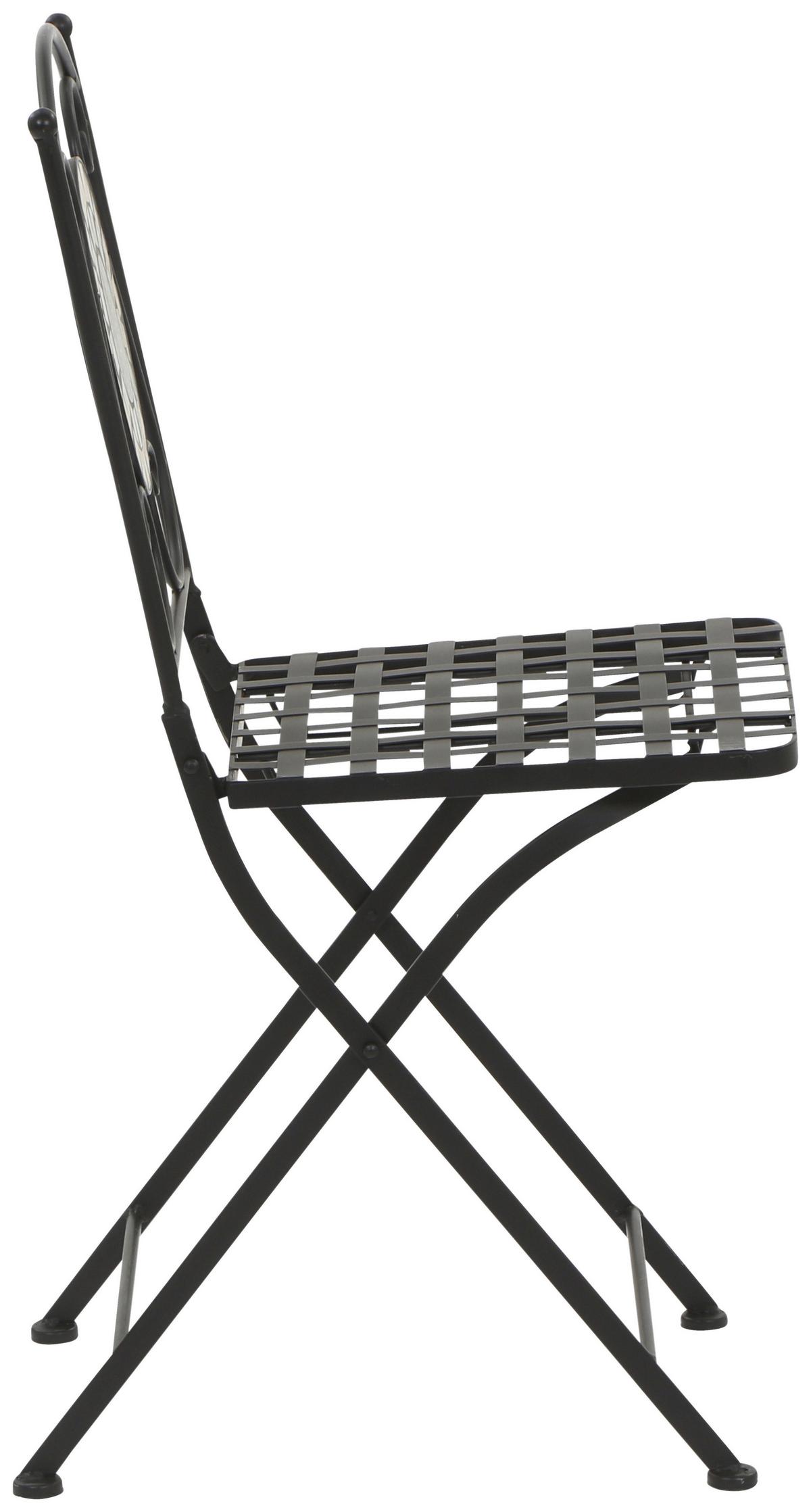 Gartensessel Klappbar Metall/keramik - Multicolor/Schwarz, MODERN, Keramik/Metall (39/88,5/49,5cm) - Siena Garden