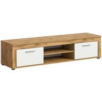 Lowboard Jam Weiß/eiche Dekor B: 160 Cm - Eiche Wotan/Schwarz, Design, Holzwerkstoff (160/37/40cm) - MID.YOU