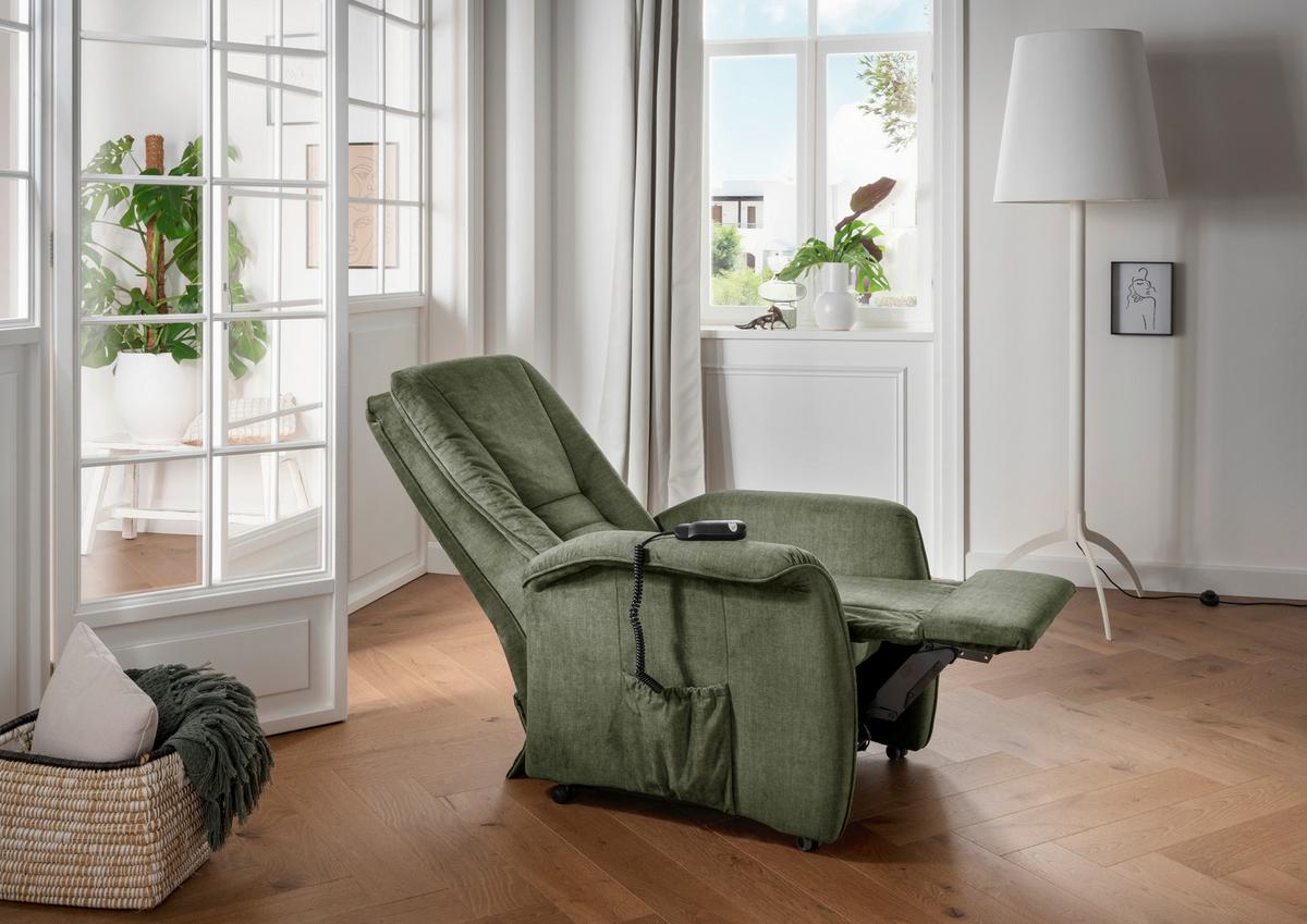 Fernsehsessel Harry Dunkelgrün B: 77 Cm - Dunkelgrün/Schwarz, Design, Textil (77/107/88cm) - Livetastic