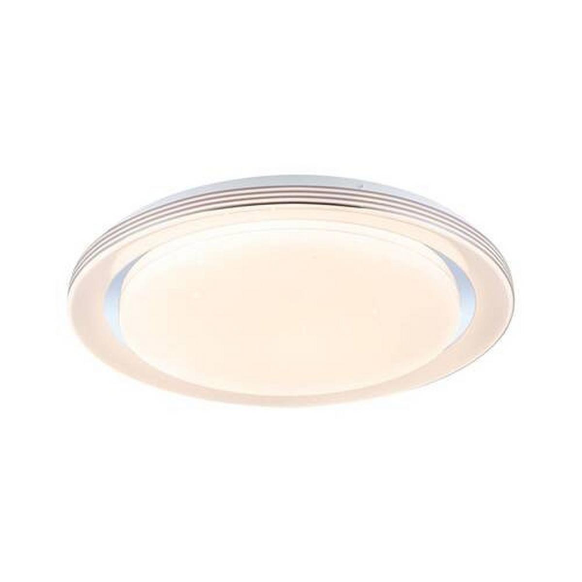 Deckenleuchte Ø 48,5 Cm 1-Flammig Dimmbar Rund - Chromfarben/Weiß, Basics, Kunststoff/Metall (48,5/7,5cm) - Paulmann