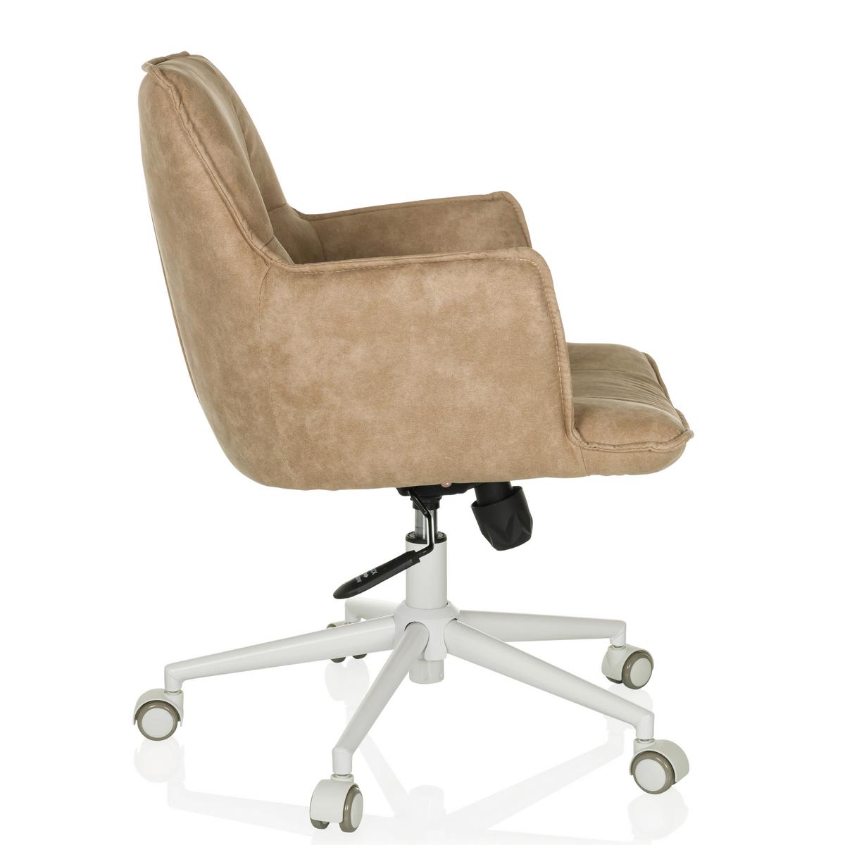 Drehstuhl Beige B: 54 cm - Beige/Weiß, MODERN, Kunststoff/Textil (54/85/70cm) - MID.YOU