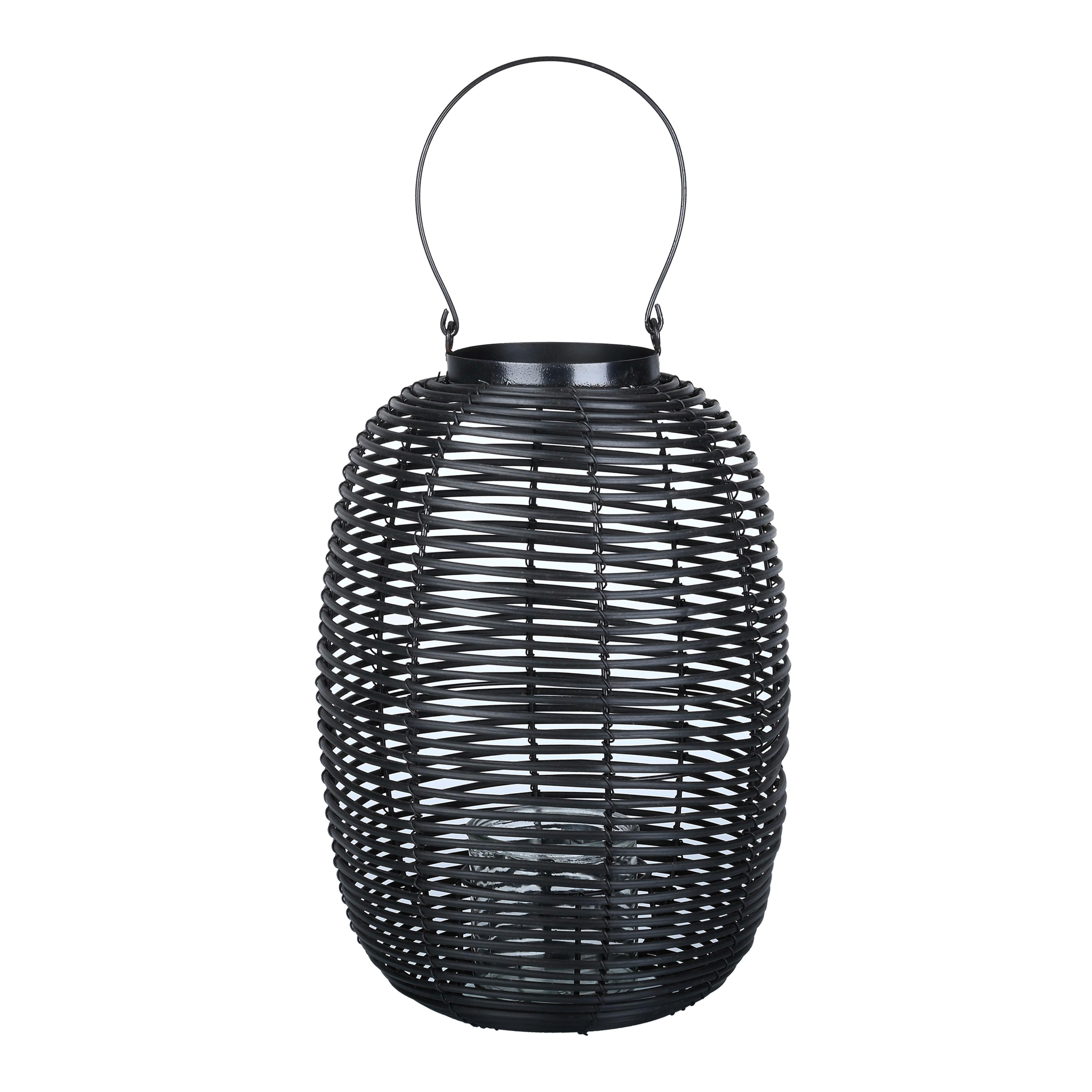 Lampáš Azije, V:40,5cm - čierna, Natur, kov/plast (26/40,5cm) - Zandiara