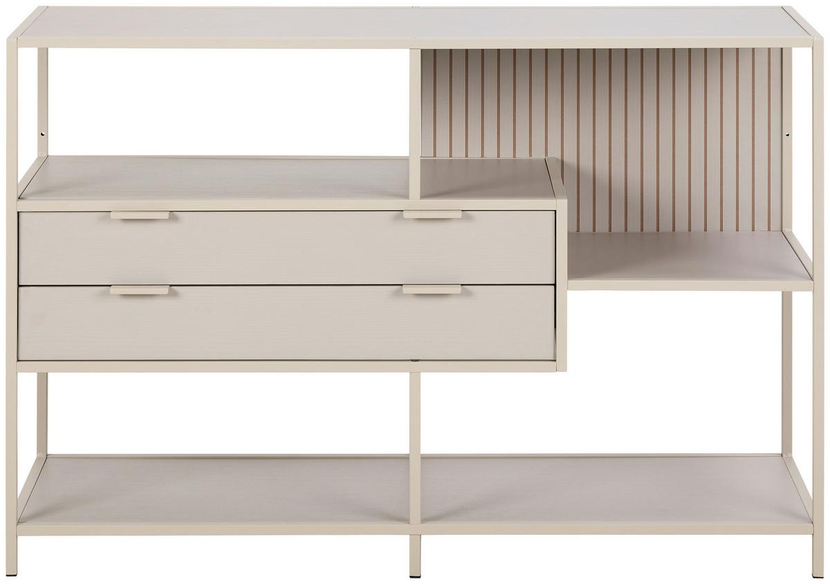 REGÁL SEAFORD - šedá/kašmírová, Moderní, kov/kompozitní dřevo (114/78/35cm)