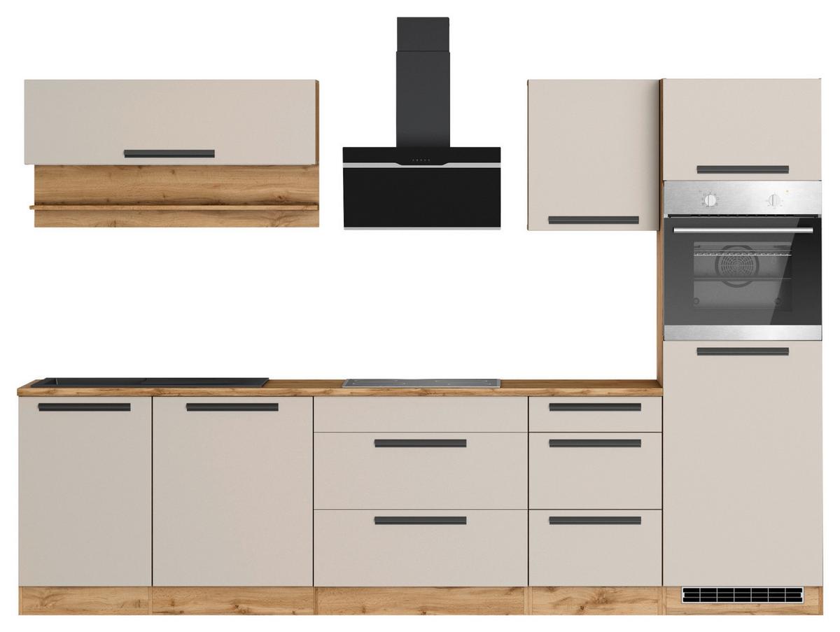 Küchenblock Aveiro Kaschmir/Eiche Wotan - Kaschmir/Eiche Wotan, Trend, Holzwerkstoff (300cm) - Held