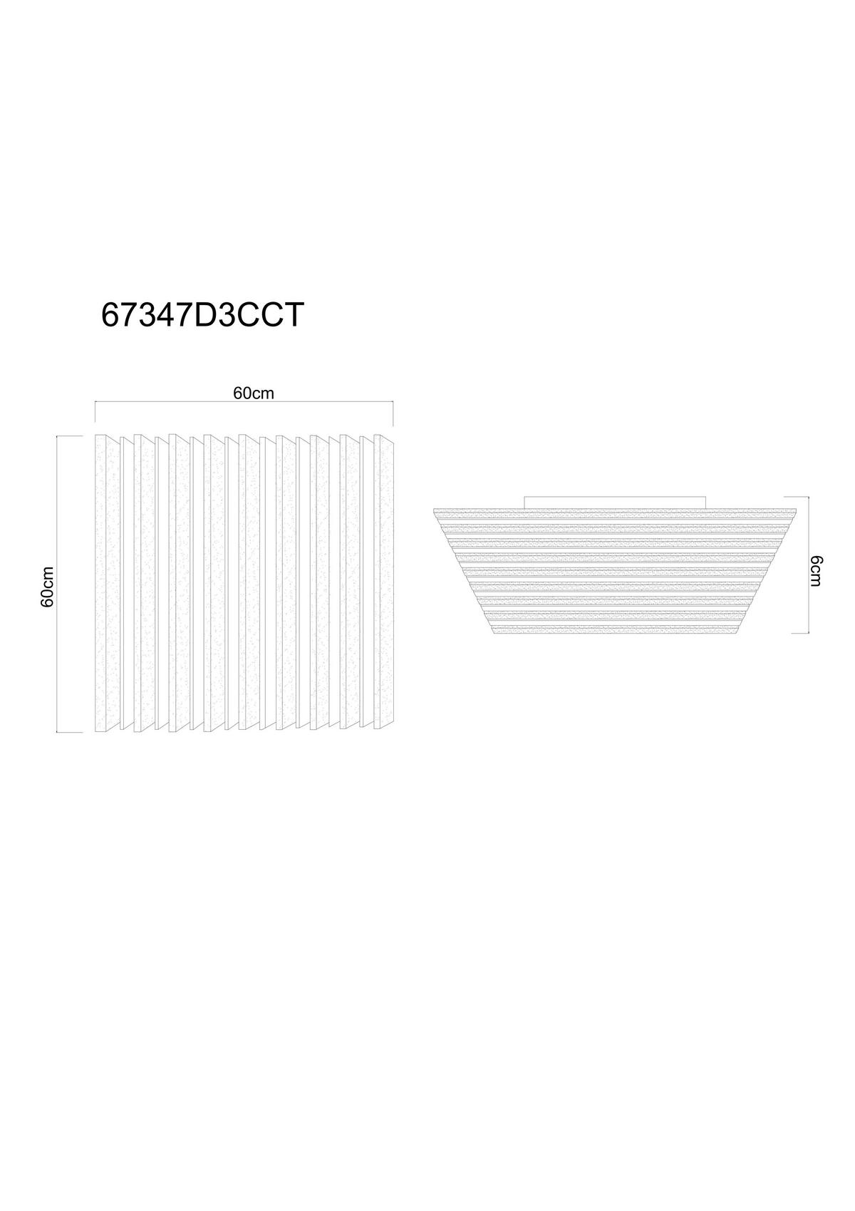 Led-deckenleuchte 67347d3cct Hayden - Dunkelbraun/Schwarz, Natur, Holzwerkstoff/Kunststoff (60/60/6cm) - Globo