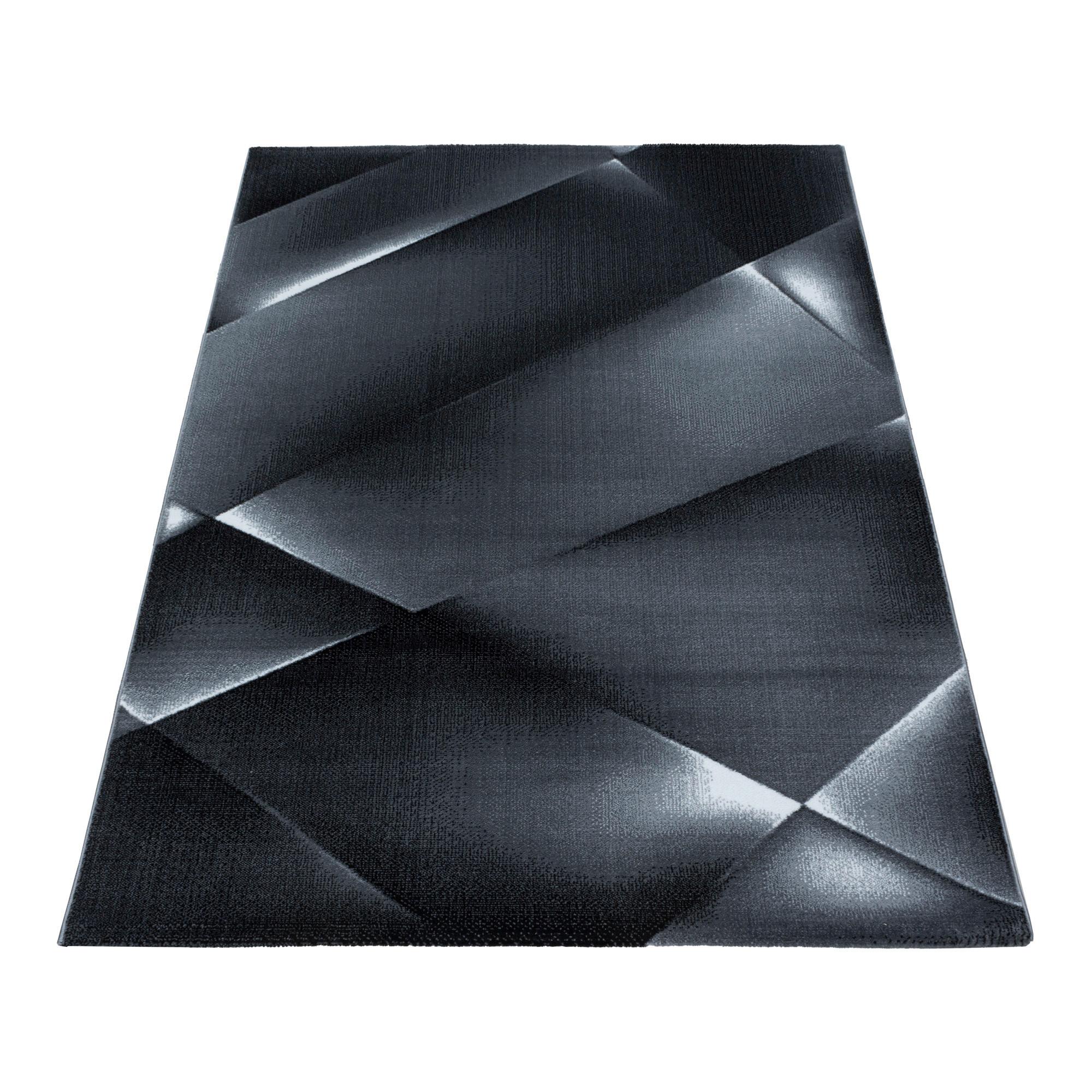 Teppich Läufer Schwarz/ Grau Costa 80x250 cm - Schwarz, Design, Textil (80/250cm)
