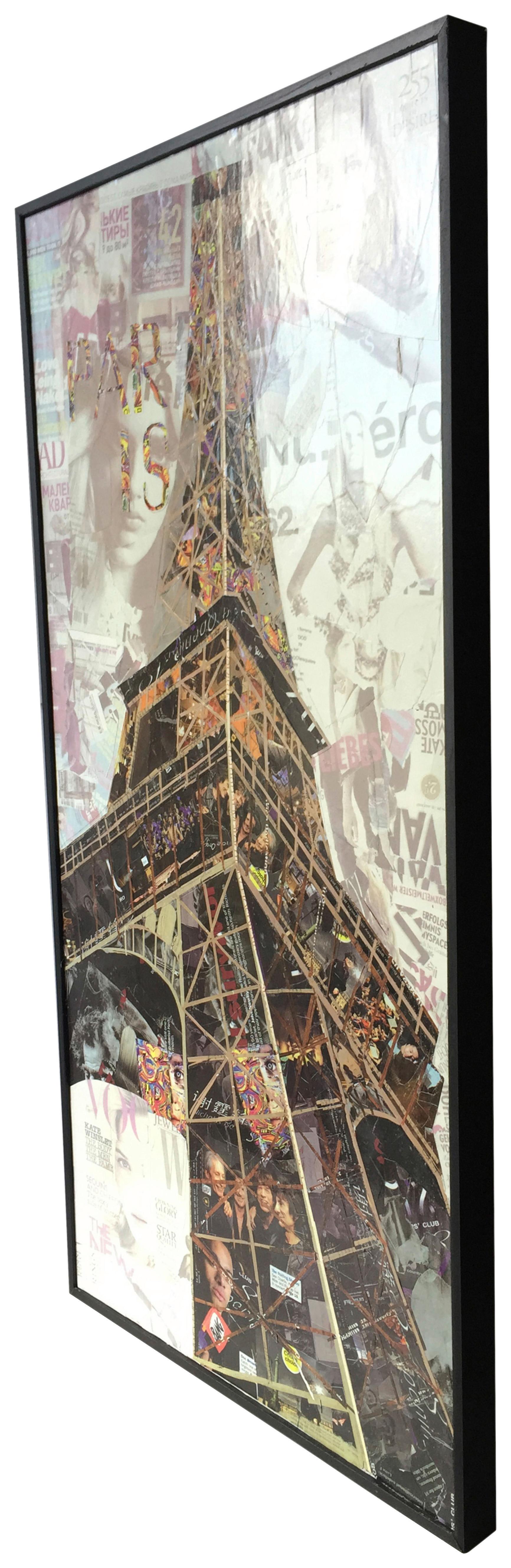 Bild Eifelturm Beige, B: 52 cm - Beige, LIFESTYLE, Holz/Papier (52/102/3,5cm) - Kayoom