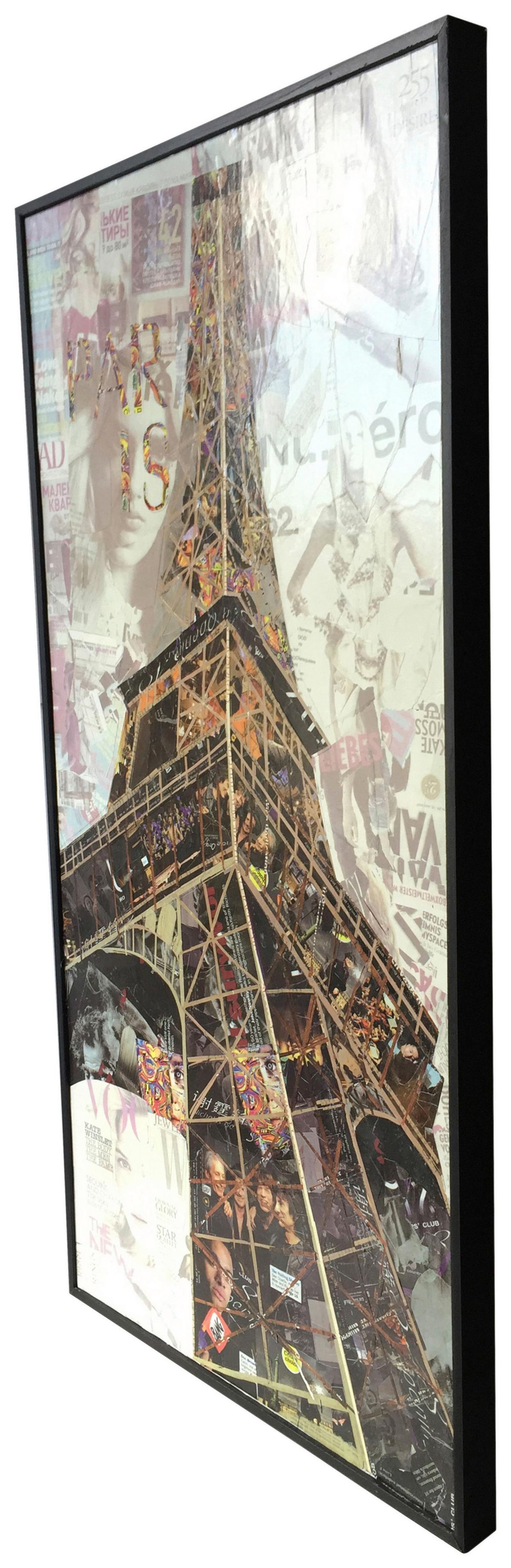 Bild Eifelturm Beige, B: 52 Cm - Beige, LIFESTYLE, Holz/Papier (52/102/3,5cm) - Kayoom