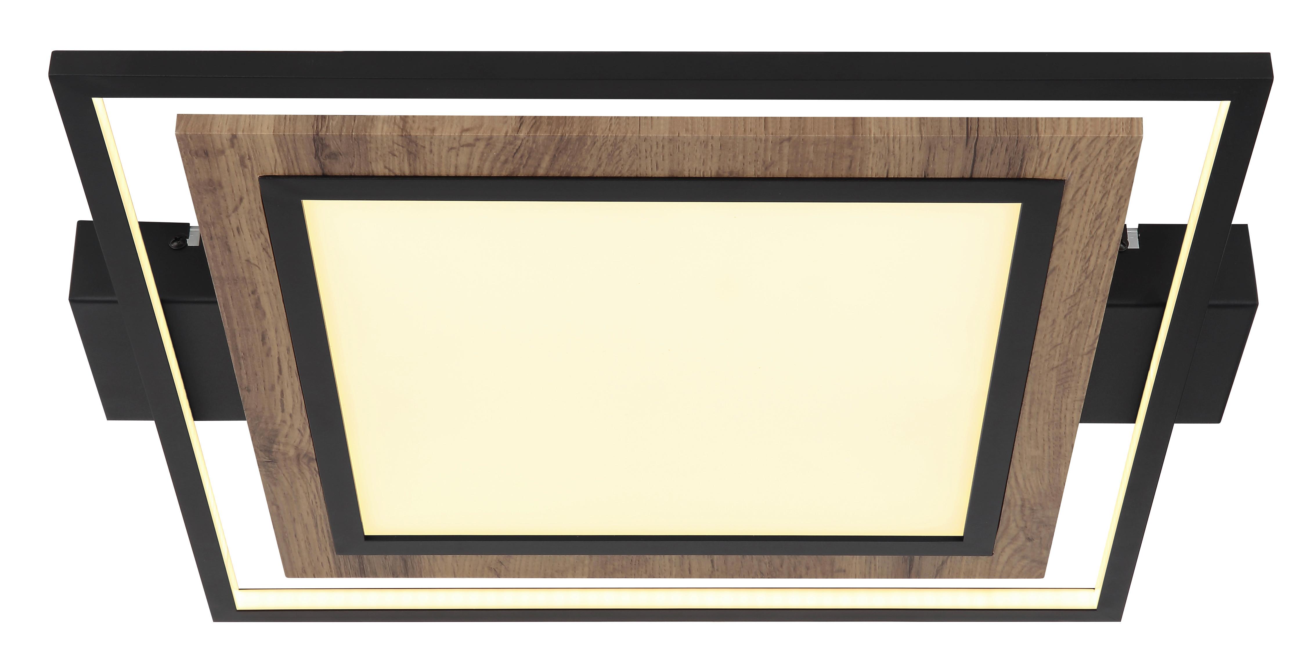 LED-Deckenleuchte 67848-36 - Dunkelbraun/Opal, Natur, Holzwerkstoff/Kunststoff (50/45/5,5cm) - Globo