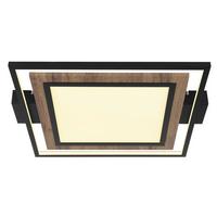 LED-Deckenleuchte 67848-36 - Dunkelbraun/Opal, Natur, Holzwerkstoff/Kunststoff (50/45/5,5cm) - Globo