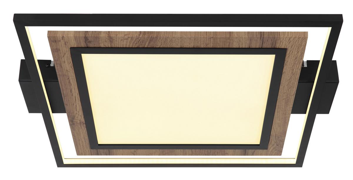 LED-Deckenleuchte 67848-36 - Dunkelbraun/Opal, Natur, Holzwerkstoff/Kunststoff (50/45/5,5cm) - Globo
