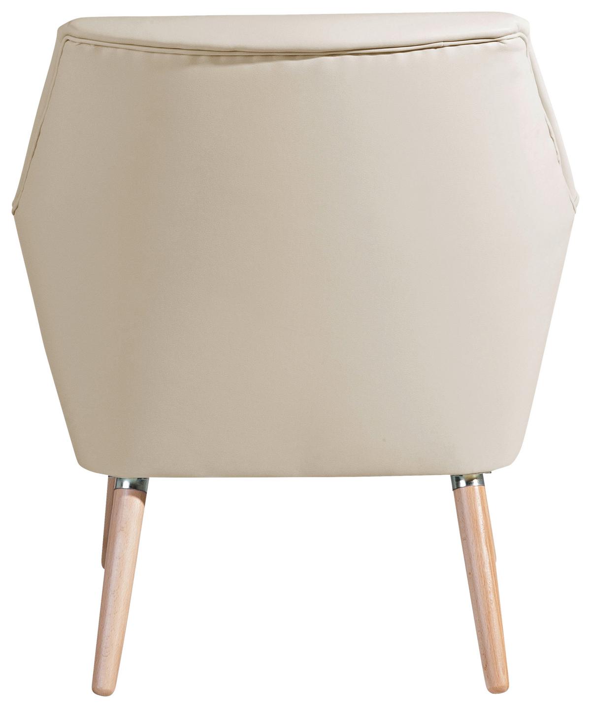 Polstersessel Mit Armlehnen Alegro Lederlook Beige - Beige/Buchefarben, Design, Textil (67/81/71cm) - Max Winzer