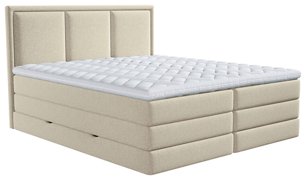Boxspringbett mit Topper 160x200 cm Swing K - Beige, Design, Textil (160/200cm) - MID.YOU
