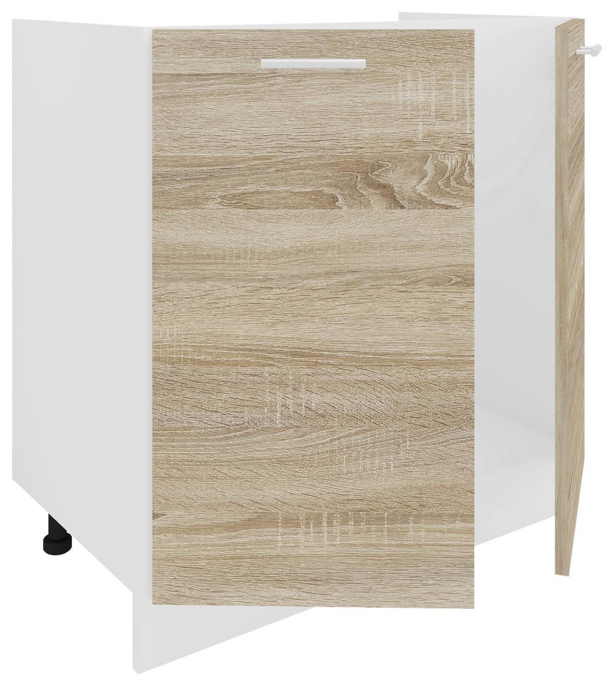 Waschbeckenunterschrank Esilo B: 80 cm Weiß/Eiche Dekor - Weiß/Sonoma Eiche, KONVENTIONELL, Holzwerkstoff (80/82/46cm) - MID.YOU